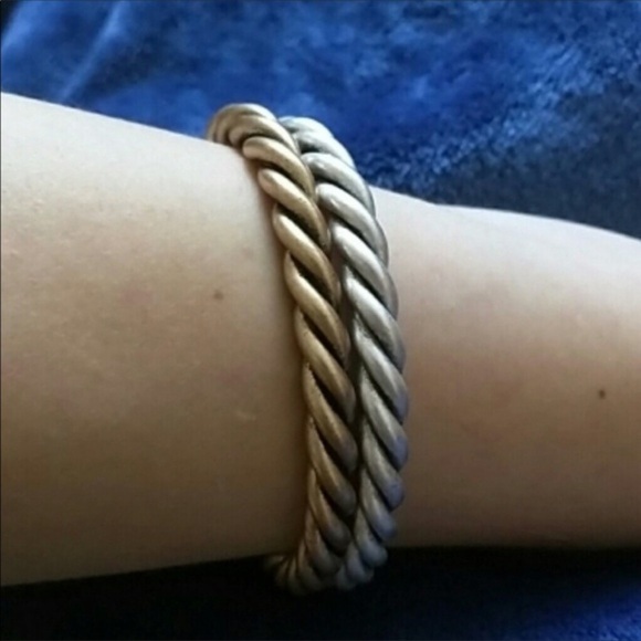 Sterling or Gold Plated Twisted Cuff - Picture 1 of 5
